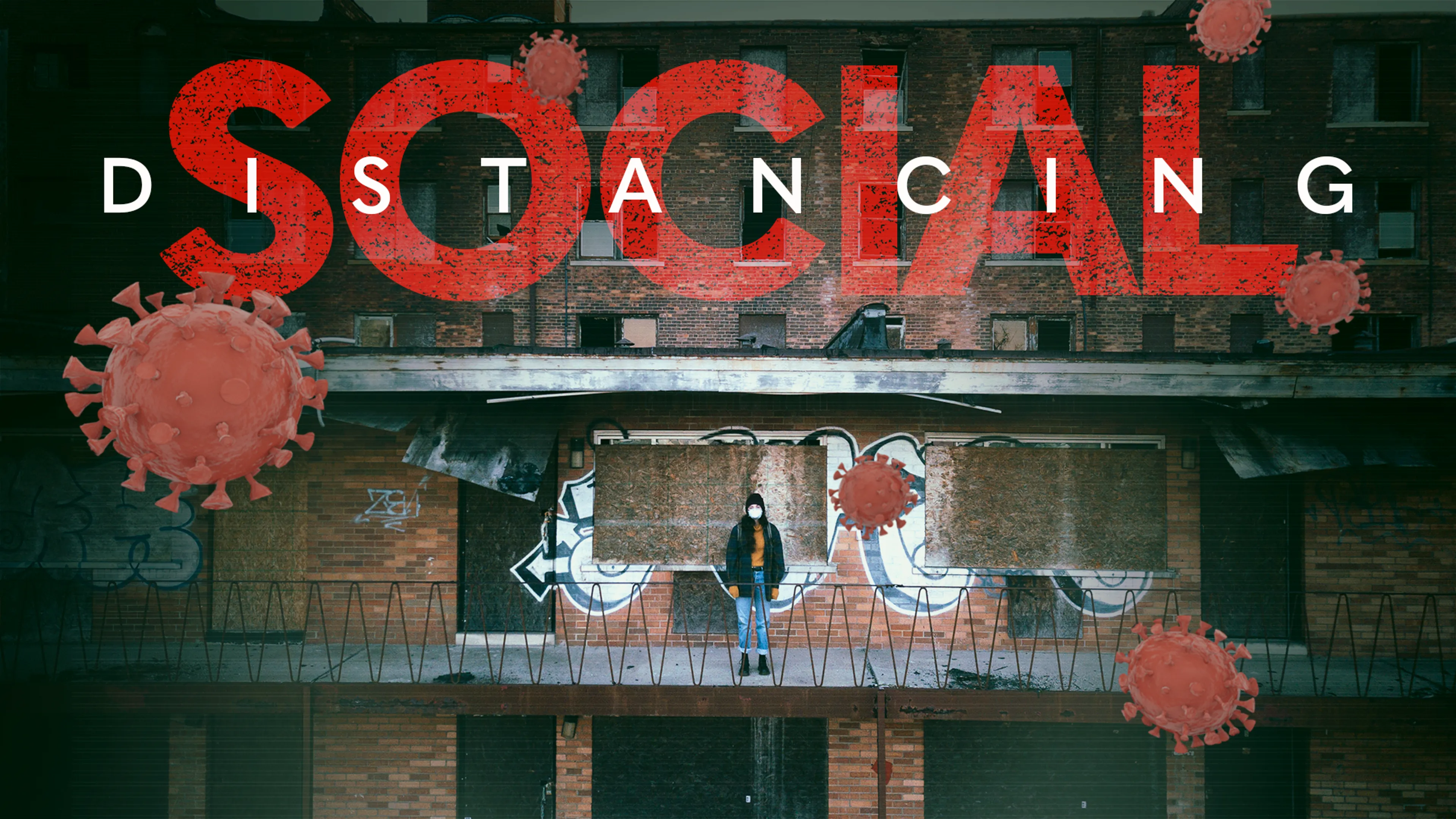 Social Distancing- A Virus Filled World poster